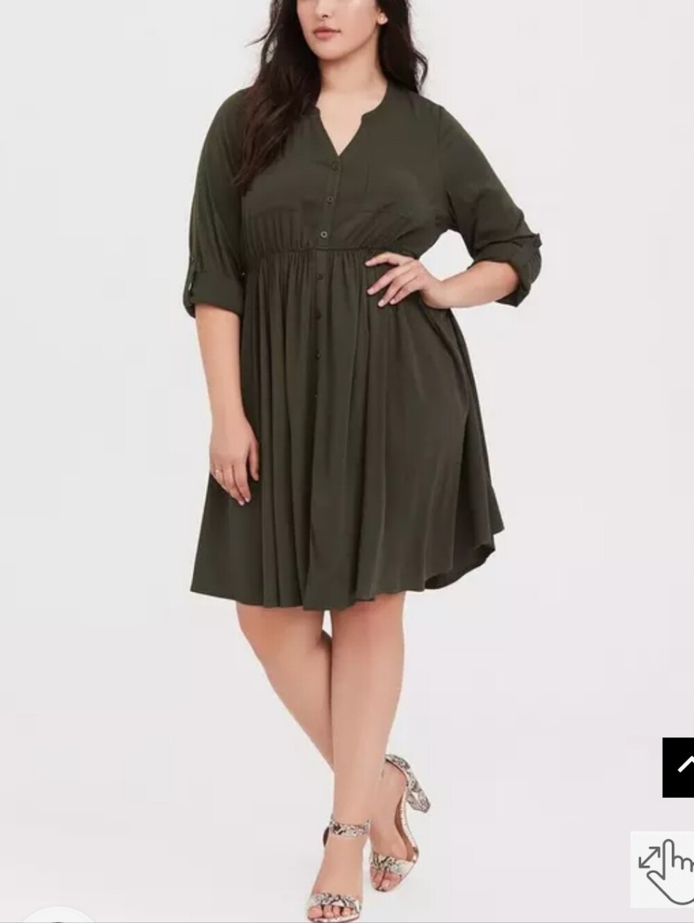 Torrid Mini Challis Button-Front Shirt Dress